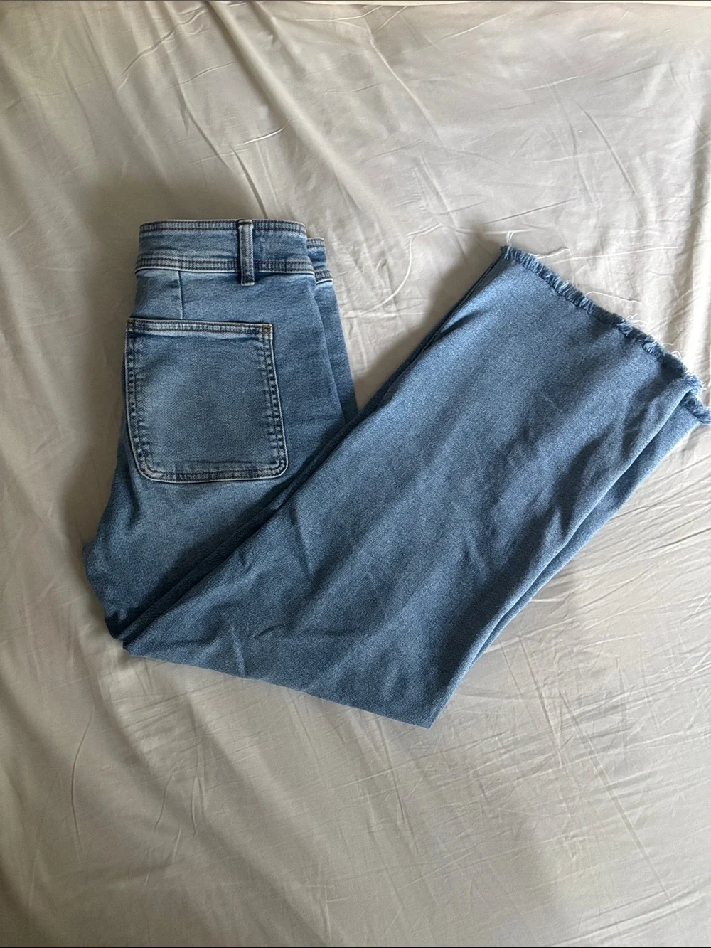 Zara Light Blue Straight-Leg Jeans